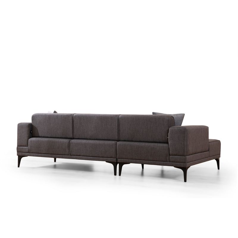 Casa si Gradina - Mobilier - Canapele si coltare - Coltare - Coltar extensibil, Hanah Home, poliester, gri inchis, 140x250x77 cm - Infinity.ro