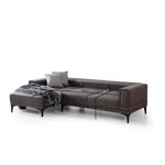 Casa si Gradina - Mobilier - Canapele si coltare - Coltare - Coltar extensibil, Hanah Home, poliester, gri inchis, 140x250x77 cm - Infinity.ro