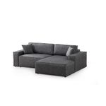 Casa si Gradina - Mobilier - Canapele si coltare - Coltare - Coltar extensibil, Hanah Home, lemn fag si pal, gri inchis, 260x170 cm - Infinity.ro