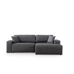 Casa si Gradina - Mobilier - Canapele si coltare - Coltare - Coltar extensibil, Hanah Home, lemn fag si pal, gri inchis, 260x170 cm - Infinity.ro