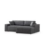 Casa si Gradina - Mobilier - Canapele si coltare - Coltare - Coltar extensibil, Hanah Home, lemn fag si pal, gri inchis, 260x170 cm - Infinity.ro