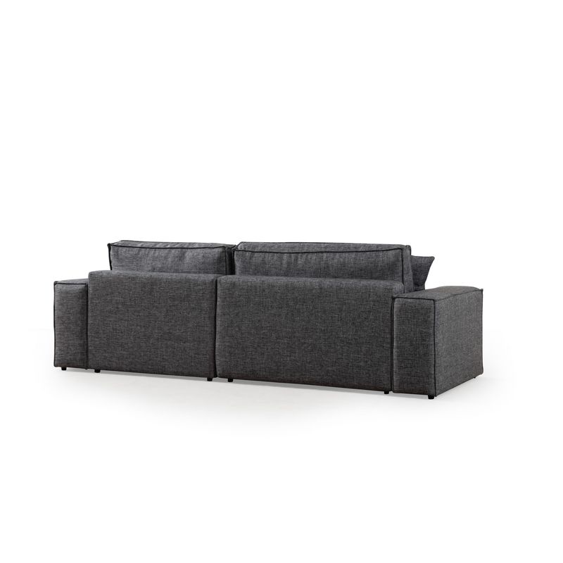 Casa si Gradina - Mobilier - Canapele si coltare - Coltare - Coltar extensibil, Hanah Home, lemn fag si pal, gri inchis, 260x170 cm - Infinity.ro