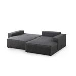 Casa si Gradina - Mobilier - Canapele si coltare - Coltare - Coltar extensibil, Hanah Home, lemn fag si pal, gri inchis, 260x170 cm - Infinity.ro