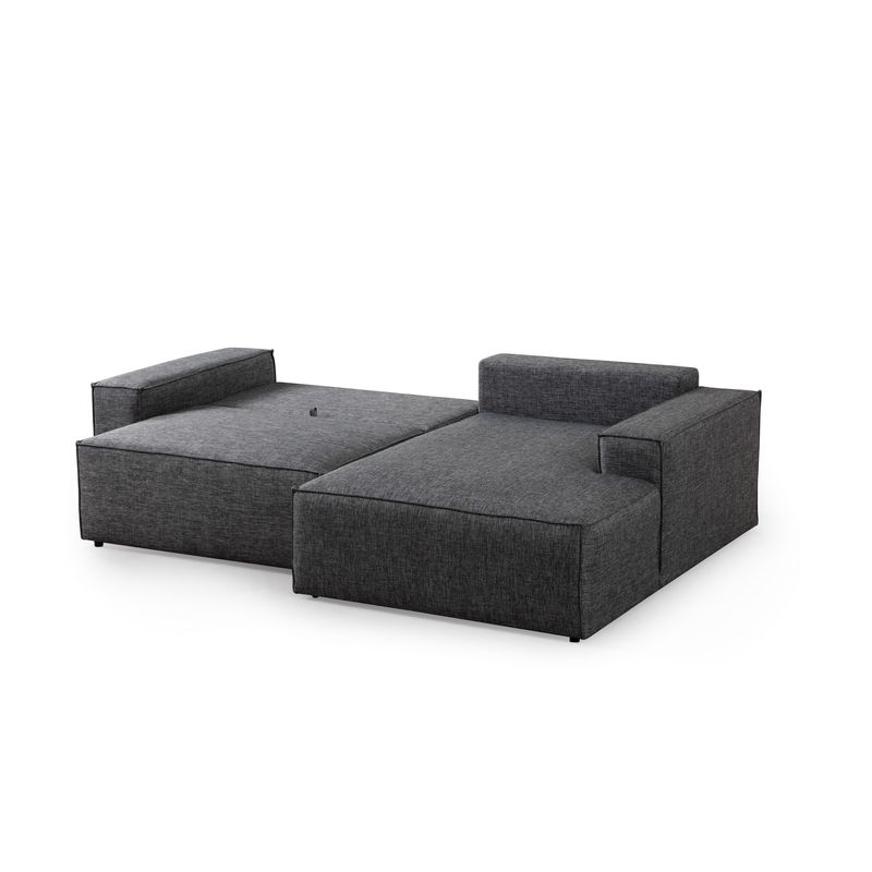 Casa si Gradina - Mobilier - Canapele si coltare - Coltare - Coltar extensibil, Hanah Home, lemn fag si pal, gri inchis, 260x170 cm - Infinity.ro