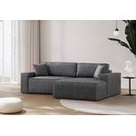 Casa si Gradina - Mobilier - Canapele si coltare - Coltare - Coltar extensibil, Hanah Home, lemn fag si pal, gri inchis, 260x170 cm - Infinity.ro