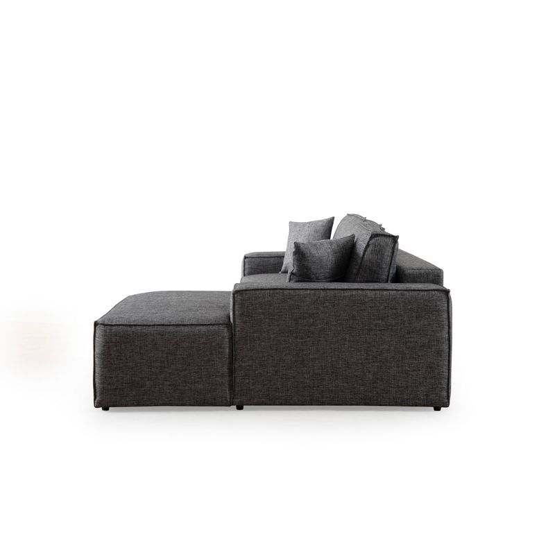 Casa si Gradina - Mobilier - Canapele si coltare - Coltare - Coltar extensibil, Hanah Home, lemn fag si pal, gri inchis, 260x170 cm - Infinity.ro