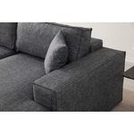 Casa si Gradina - Mobilier - Canapele si coltare - Coltare - Coltar extensibil, Hanah Home, lemn fag si pal, gri inchis, 260x170 cm - Infinity.ro