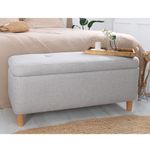 Casa si Gradina - Mobilier - Canapele si coltare - Banchete - Puf cu spatiu de depozitare, Atelier Del Sofa, bumbac si in, gri deschis, 100x45x41 cm - Infinity.ro