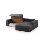 Casa si Gradina - Mobilier - Canapele si coltare - Coltare - Coltar extensibil, Hanah Home, lemn fag si pal, gri inchis, 260x170 cm - Infinity.ro