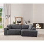 Casa si Gradina - Mobilier - Canapele si coltare - Coltare - Coltar extensibil, Hanah Home, lemn fag si pal, gri inchis, 260x170 cm - Infinity.ro