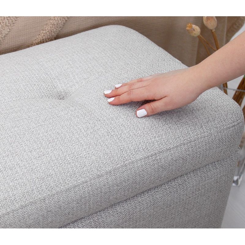 Casa si Gradina - Mobilier - Canapele si coltare - Banchete - Puf cu spatiu de depozitare, Atelier Del Sofa, bumbac si in, gri deschis, 100x45x41 cm - Infinity.ro