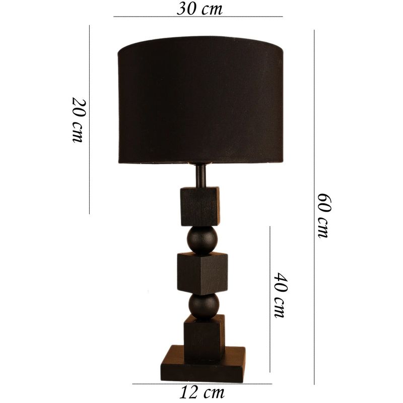 Casa si Gradina - Corpuri si surse de iluminat - Veioze si lampi - Veioze - Veioza, Opviq, lemn, negru, 30x20x60 cm - Infinity.ro