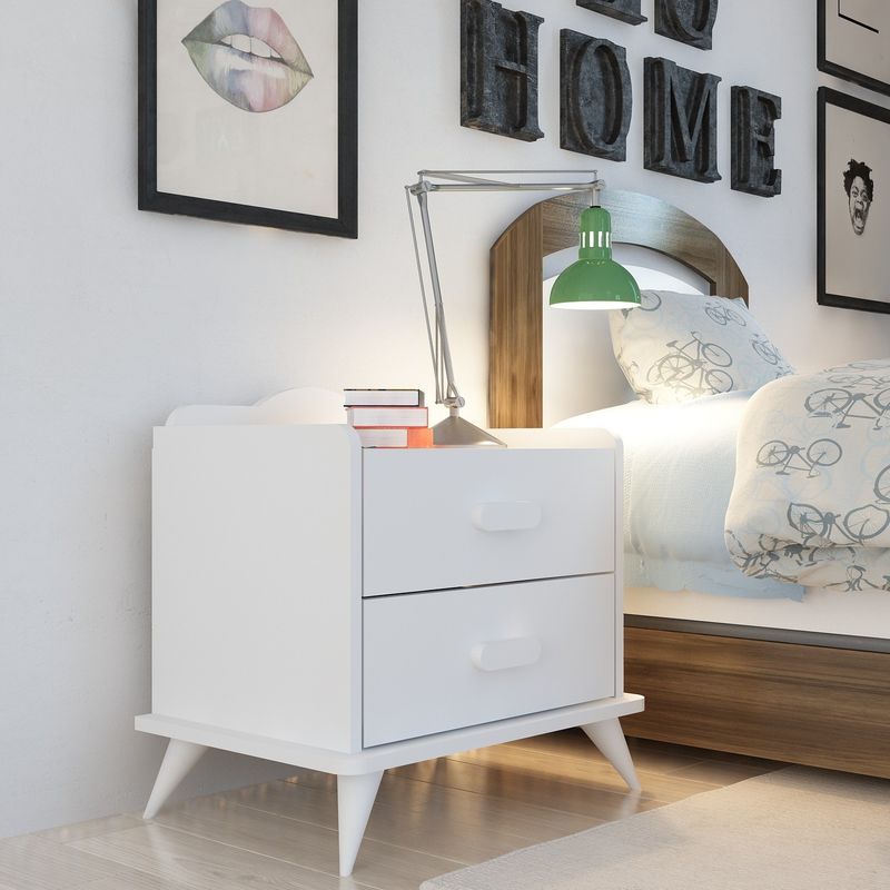 Casa si Gradina - Mobilier - Comode si corpuri - Noptiere - Noptiera, Hanah Home, pal melaminat, alb, 60x42.1x58.6 cm - Infinity.ro