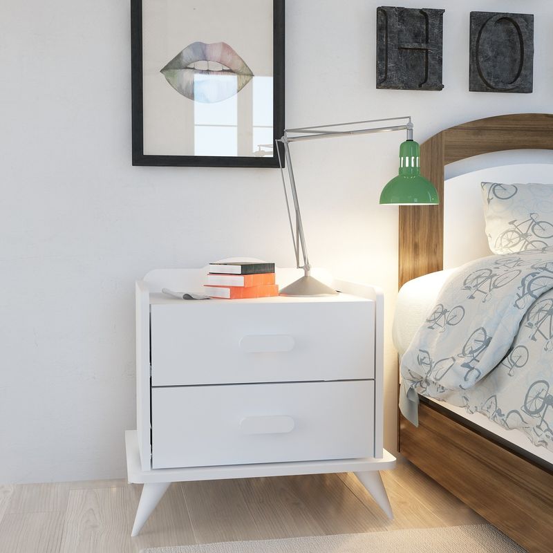 Casa si Gradina - Mobilier - Comode si corpuri - Noptiere - Noptiera, Hanah Home, pal melaminat, alb, 60x42.1x58.6 cm - Infinity.ro