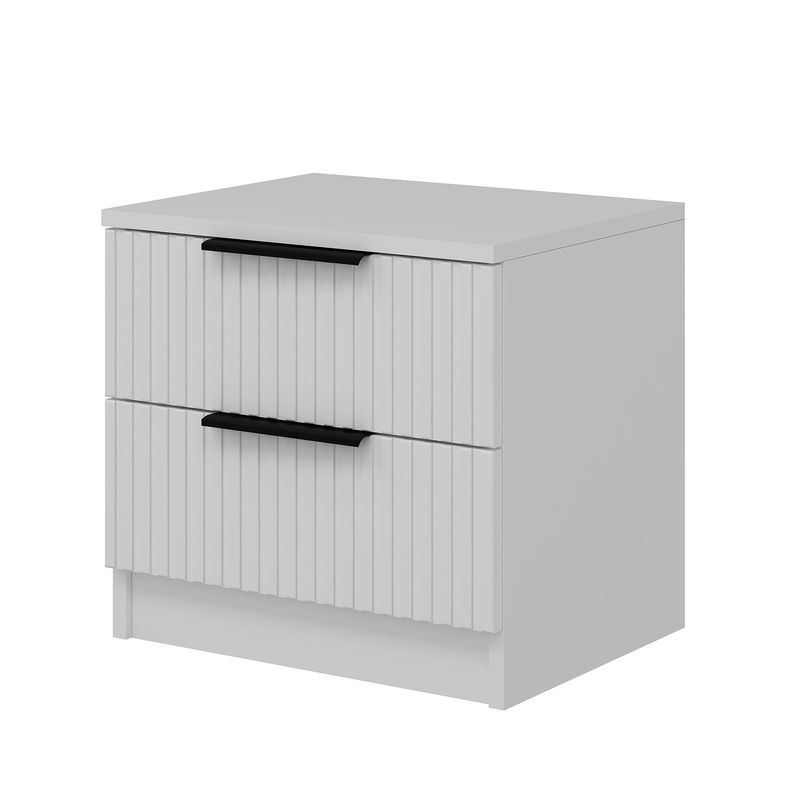Casa si Gradina - Mobilier - Comode si corpuri - Noptiere - Noptiera, Hanah Home, pal melaminat, alb, 54x47x40 cm - Infinity.ro