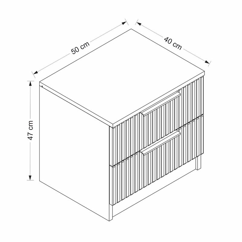 Casa si Gradina - Mobilier - Comode si corpuri - Noptiere - Noptiera, Hanah Home, pal melaminat, alb, 54x47x40 cm - Infinity.ro