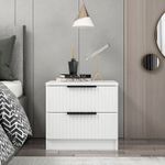 Casa si Gradina - Mobilier - Comode si corpuri - Noptiere - Noptiera, Hanah Home, pal melaminat, alb, 54x47x40 cm - Infinity.ro