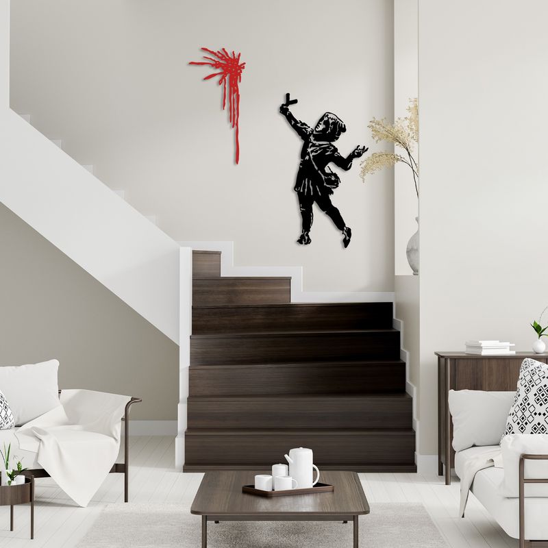 Casa si Gradina - Decoratiuni - Decoratiuni perete - Accesoriu decorativ de perete, Wallxpert, metal, negru, 48x83 cm, 30x62 cm - Infinity.ro