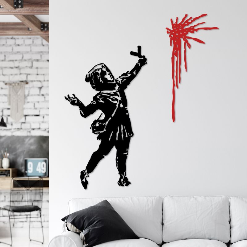 Casa si Gradina - Decoratiuni - Decoratiuni perete - Accesoriu decorativ de perete, Wallxpert, metal, negru, 48x83 cm, 30x62 cm - Infinity.ro