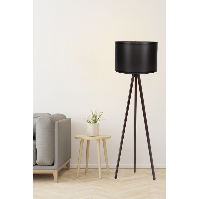 Casa si Gradina - Corpuri si surse de iluminat - Veioze si lampi - Lampadare - Lampadar, Opviq, mdf, negru nuc, 145 cm - Infinity.ro