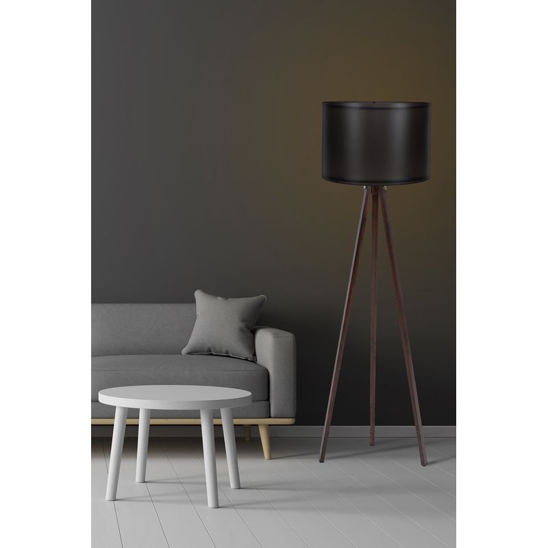 Casa si Gradina - Corpuri si surse de iluminat - Veioze si lampi - Lampadare - Lampadar, Opviq, mdf, negru nuc, 145 cm - Infinity.ro