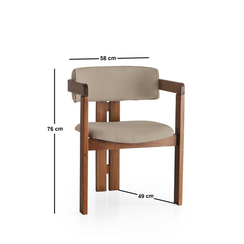 Casa si Gradina - Mobilier - Scaune si fotolii - Fotolii - Fotoliu, Hanah Home, lemn, in, nuc, nurca, 58x49x76 cm - Infinity.ro