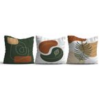 Casa si Gradina - Textile si covoare - Perne si pilote - Perne decorative - Set perne decorative, Aberto Design, multicolor, 43x43 cm, 50% bumbac, 50% poliester, imprimare digitala, set 3 bucati, 397KRL3133 - Infinity.ro