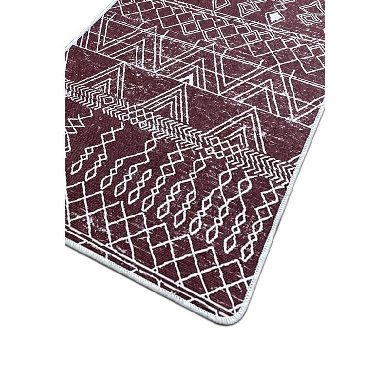 Casa si Gradina - Textile si covoare - Covoare - Covorase baie - Set covorase de baie, L'essentiel Maison, rosu bordo si alb, 60x100 cm, 50x60 cm, 100% poliester, antiderapant - Infinity.ro