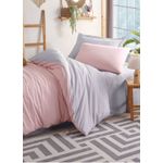 Casa si Gradina - Textile si covoare - Lenjerii de pat - Seturi de lenjerie - Set lenjerie de pat, L'essentiel Maison, pudra si gri, 160x220 cm, 65% bumbac 35% poliester - Infinity.ro