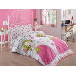 Casa si Gradina - Textile si covoare - Lenjerii de pat - Lenjerii copii - Set lenjerie pat single, L'essentiel Maison, alb roz galben fucsia verde, 160x220 cm, 65% bumbac 35% poliester - Infinity.ro