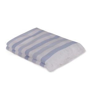 Set fouta, L'essentiel Maison, albastru si alb, 70x140 cm, 100% bumbac, 2 piese