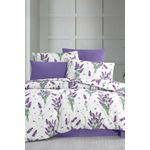 Casa si Gradina - Textile si covoare - Lenjerii de pat - Seturi de lenjerie - Set lenjerie de pat dublu, L'essentiel Maison, alb violet verde, 195x220 cm, 65% bumbac 35% poliester - Infinity.ro