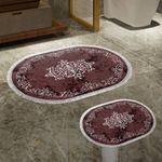 Casa si Gradina - Textile si covoare - Covoare - Covorase baie - Set covorase de baie, L'essentiel Maison, rosu bordo, 50x60 cm si 60x100 cm, 100% poliester, antiderapant, 299ANR1672 - Infinity.ro