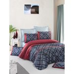 Casa si Gradina - Textile si covoare - Lenjerii de pat - Seturi de lenjerie - Set lenjerie de pat, L'essentiel Maison, rosu/negru/albastru deschis, 200x220 cm, 100% satin bumbac - Infinity.ro