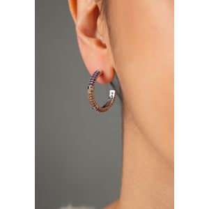 Cercei, Heliophilia, femei, multicolor, metal, lungime 3 cm