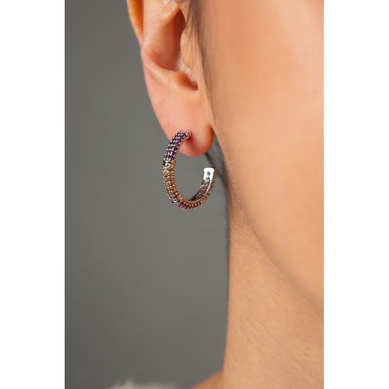 Fashion, accesorii si bijuterii - Femei - Bijuterii femei - Cercei femei - Cercei, Heliophilia, femei, multicolor, metal, lungime 3 cm - Infinity.ro