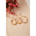 Fashion, accesorii si bijuterii - Femei - Bijuterii femei - Cercei femei - Cercei, Heliophilia, femei, auriu, metal, diametru 31-26-23 mm - Infinity.ro