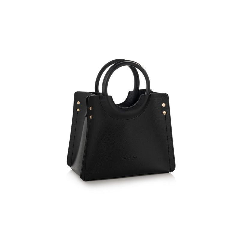 Fashion, accesorii si bijuterii - Femei - Accesorii femei - Genti si rucsacuri femei - Geanta de mana, Lucky Bees, piele polivinilica, negru, 28x13x22 cm - Infinity.ro