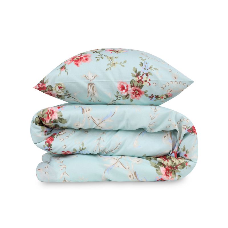 Casa si Gradina - Textile si covoare - Lenjerii de pat - Seturi de lenjerie - Set lenjerie de pat dublu, L'essentiel Maison, menta roz galben verde, 200x220 cm, 65% bumbac 35% poliester - Infinity.ro