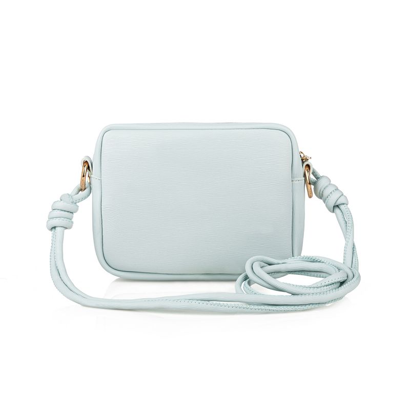 Fashion, accesorii si bijuterii - Femei - Accesorii femei - Genti si rucsacuri femei - Geanta crossbody, Lucky Bees, piele polivinilica, albastru gheata, 21x7x16 cm - Infinity.ro