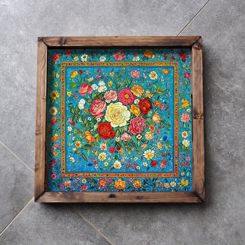 Casa si Gradina - Bucatarie si vesela - Ustensile bucatarie - Tavi servire - Tava servire, Aberto Design, lemn masiv, multicolor, 35x35x4 cm, 799EVL1157 - Infinity.ro