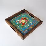 Casa si Gradina - Bucatarie si vesela - Ustensile bucatarie - Tavi servire - Tava servire, Aberto Design, lemn masiv, multicolor, 35x35x4 cm, 799EVL1157 - Infinity.ro