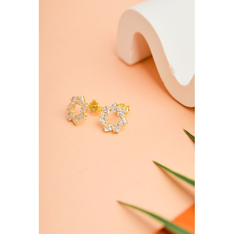 Fashion, accesorii si bijuterii - Femei - Bijuterii femei - Cercei femei - Cercei, Heliophilia, argint 925, aurii, zirconiu, marime universala, 757ELS1943 - Infinity.ro