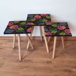 Casa si Gradina - Mobilier - Mese si birouri - Masute de cafea - Set mese cuib, Hanah Home, mdf, multicolor, picioare lemn fag, 3 piese - Infinity.ro