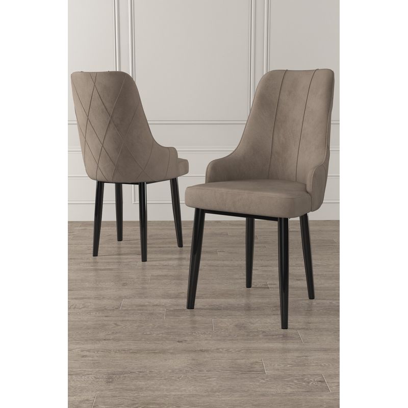 Casa si Gradina - Mobilier - Scaune si fotolii - Scaune - Set scaune, Hanah Home, metal, cappuccino si negru, 46x42x95 cm - Infinity.ro