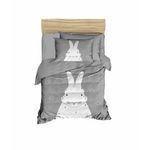 Casa si Gradina - Textile si covoare - Lenjerii de pat - Lenjerii copii - Set lenjerie pentru copii, L'essentiel Maison, gri alb, 100x150 cm, microsatina poliester, bumbac, 412PRL1199 - Infinity.ro