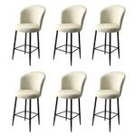 Casa si Gradina - Mobilier - Scaune si fotolii - Tabureti - Set taburete bar, Hanah Home, metal, crem si negru, 46x40x107 cm, 6 bucati - Infinity.ro