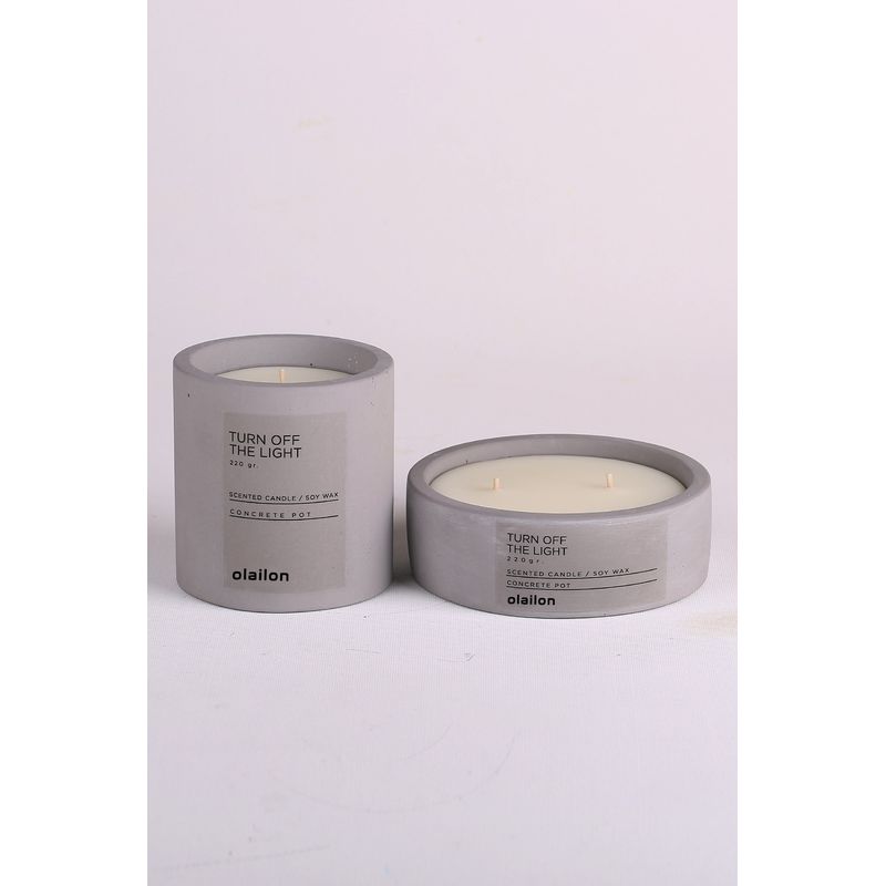 Casa si Gradina - Decoratiuni - Aromaterapie si lumanari - Lumanari si candele - Set lumanari, Aberto Design, beton, gri, 2 bucati, diametru 12 cm - Infinity.ro