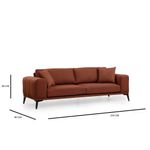 Casa si Gradina - Mobilier - Canapele si coltare - Canapele - Canapea 3 locuri, Hanah Home, lemn de fag si pal, rosu tigla, 235x90x80 cm - Infinity.ro