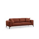 Casa si Gradina - Mobilier - Canapele si coltare - Canapele - Canapea 3 locuri, Hanah Home, lemn de fag si pal, rosu tigla, 235x90x80 cm - Infinity.ro